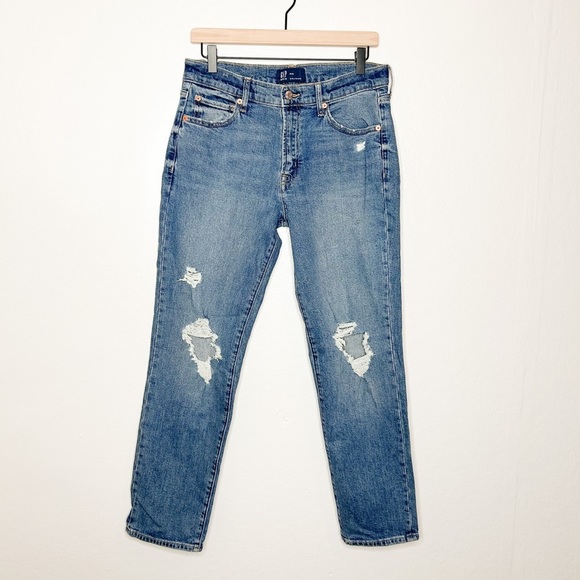 GAP‎ Denim Distressed Girlfriend Straight Leg Jeans 28 - Picture 2 of 8